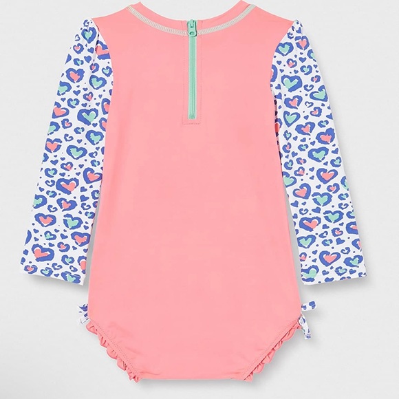 Cheetah hearts Rashguard swimsuit - Picture 3 of 7